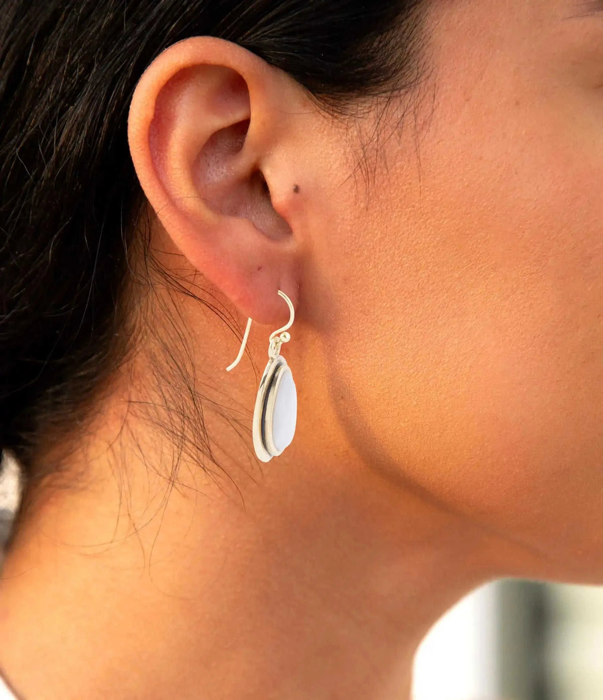 Blue Agate Golden Drop Earrings Eco My Home Earrings Barse Jewelry ecomyhome.store United States