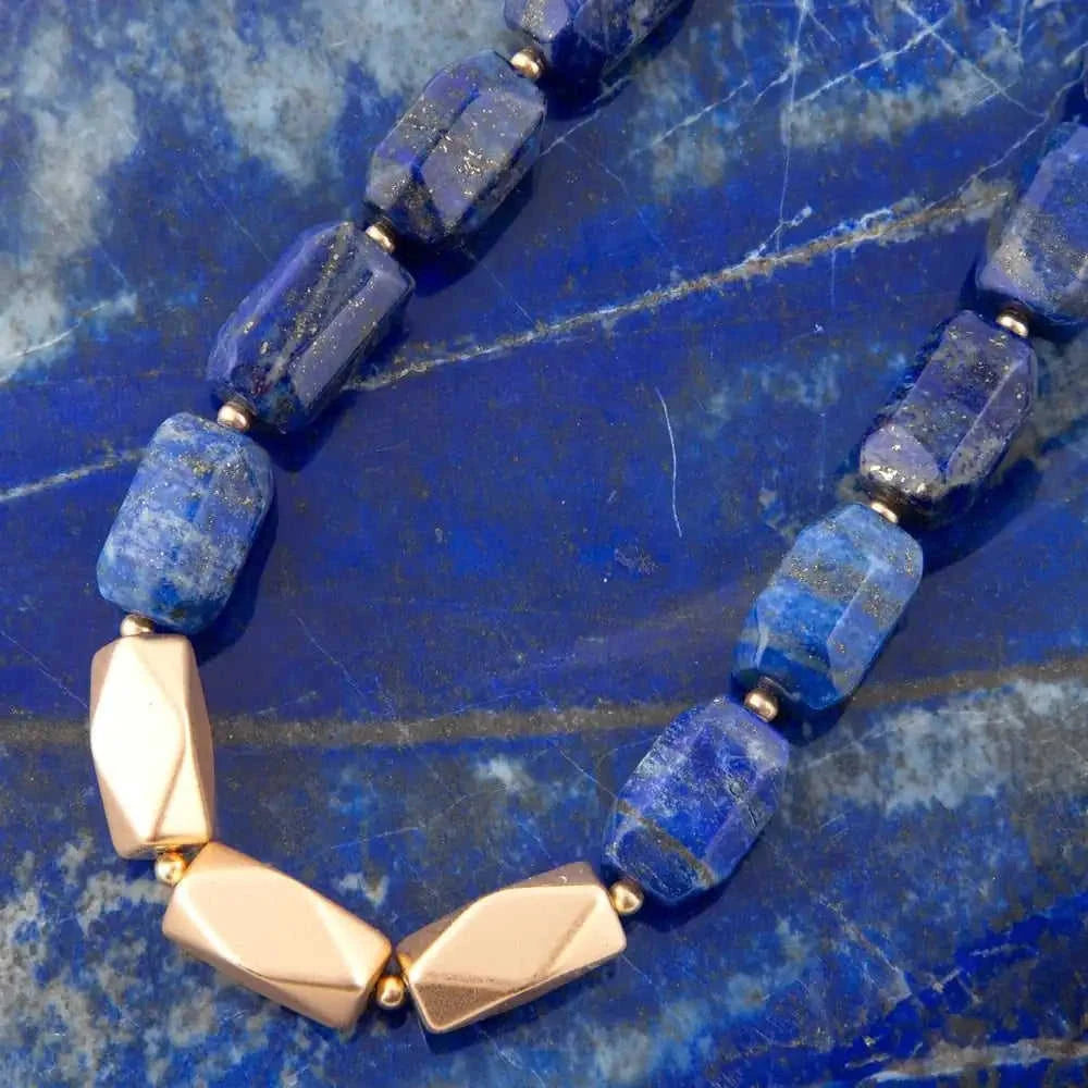Blue Lapis Nugget Necklace Eco My Home Necklaces Barse Jewelry ecomyhome.store United States
