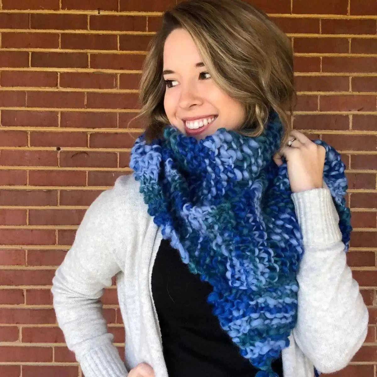 Blue Ridge Blanket Scarf Knitting Kit Eco My Home Kits Darn Good Yarn ecomyhome.store United States