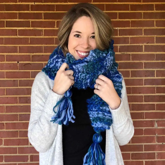 Blue Ridge Blanket Scarf Knitting Kit Eco My Home Kits Darn Good Yarn ecomyhome.store United States