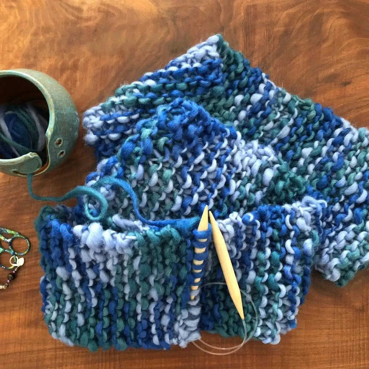 Blue Ridge Blanket Scarf Knitting Kit Eco My Home Kits Darn Good Yarn ecomyhome.store United States