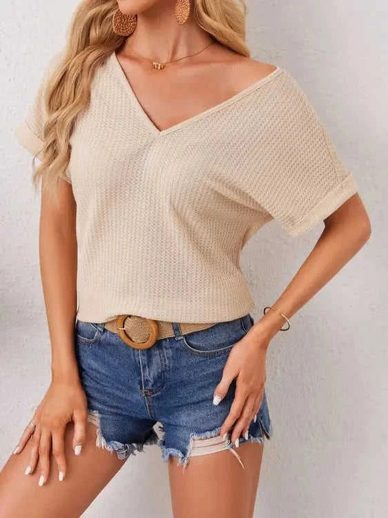 Boho Crochet T-Shirt with Unique Back Knit Design Eco My Home Women's Tops Salty Season LLC ecomyhome.store United States