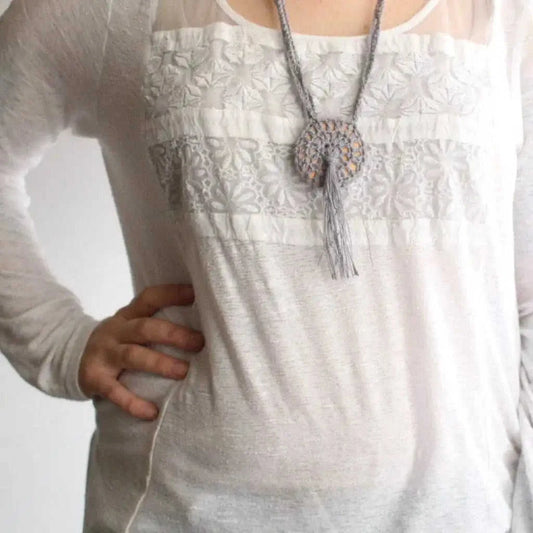 Boho Macrame Necklace Crochet Kit Eco My Home Kits Darn Good Yarn ecomyhome.store United States