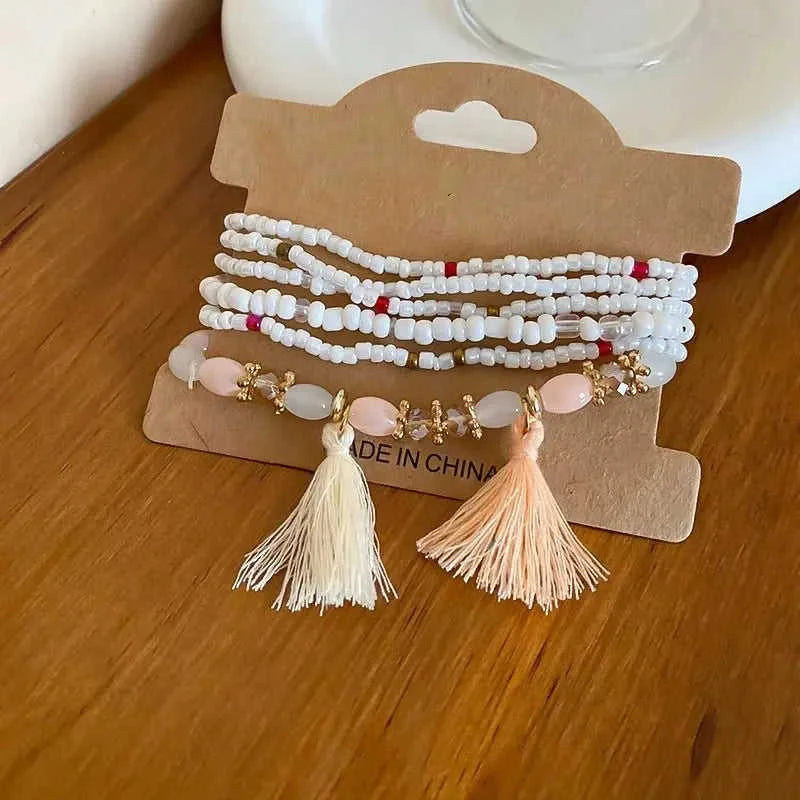 Boho Tassel Rice Bead Bracelet - Stylish Boho Tassel Bracelet for Every Occasion Eco My Home Bracelets Salty Season LLC ecomyhome.store United States