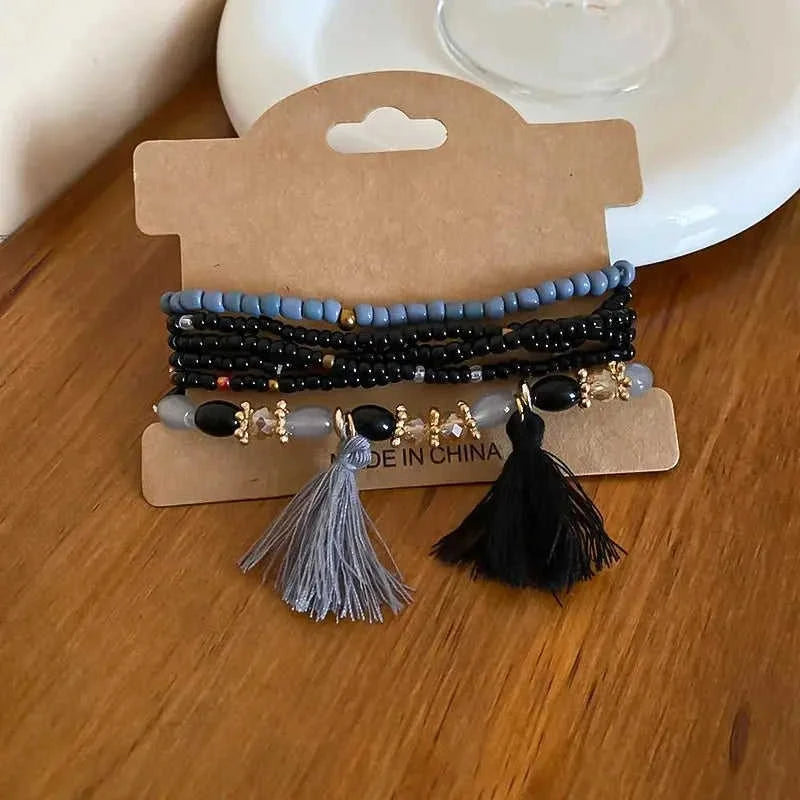 Boho Tassel Rice Bead Bracelet - Stylish Boho Tassel Bracelet for Every Occasion Eco My Home Bracelets Salty Season LLC ecomyhome.store United States