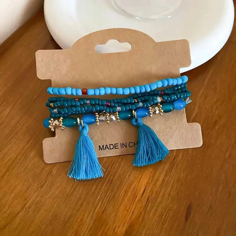 Boho Tassel Rice Bead Bracelet - Stylish Boho Tassel Bracelet for Every Occasion Eco My Home Bracelets Salty Season LLC ecomyhome.store United States