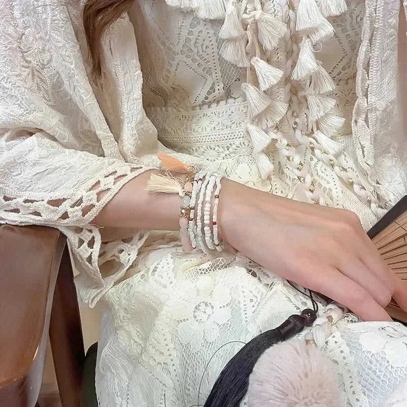 Boho Tassel Rice Bead Bracelet - Stylish Boho Tassel Bracelet for Every Occasion Eco My Home Bracelets Salty Season LLC ecomyhome.store United States