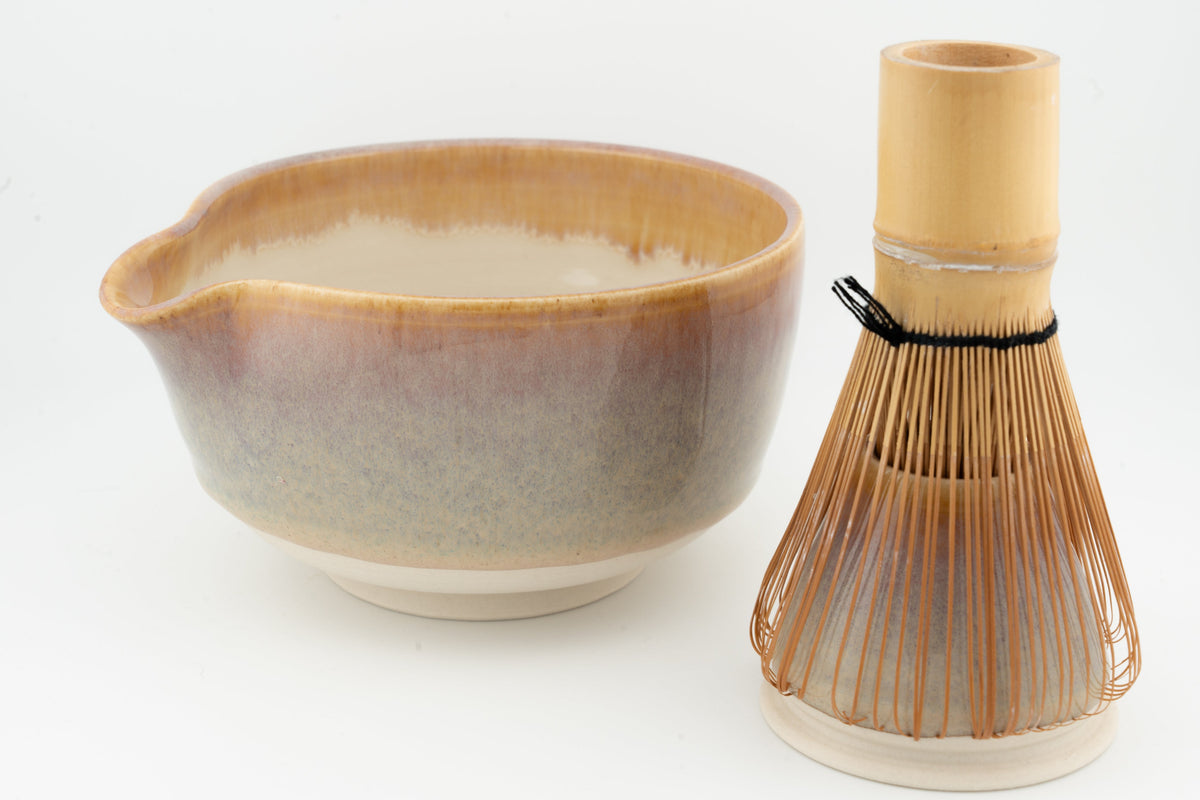 Matcha Set | Bowl with Matching Whisk Holder | Chawan and Chasentate