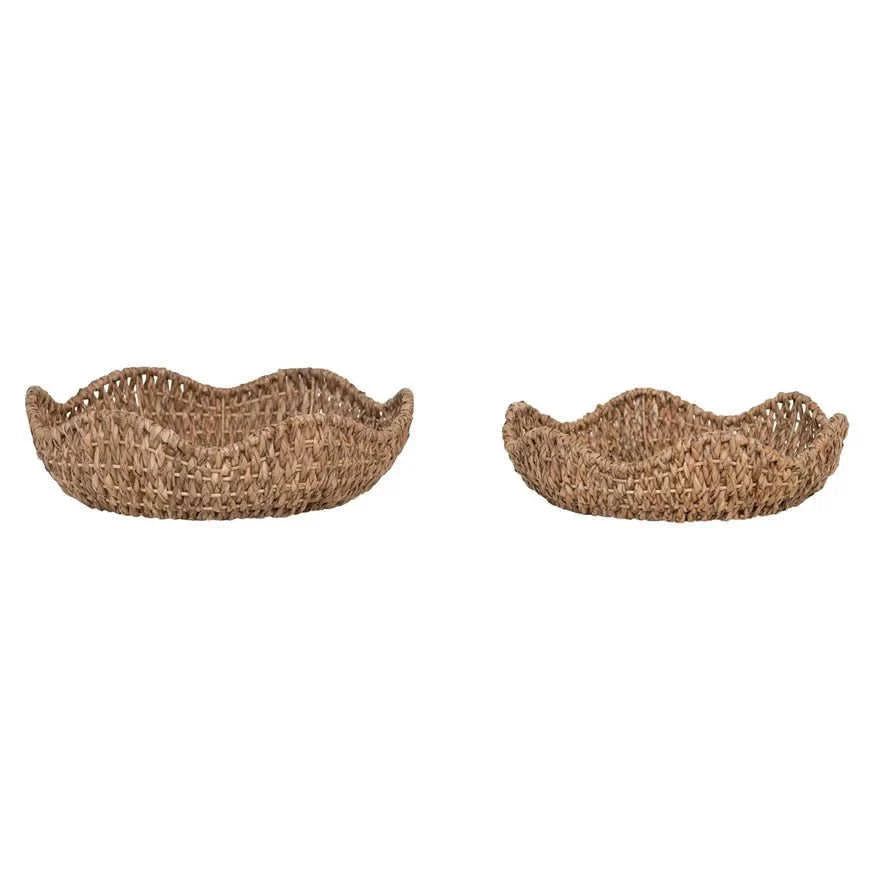 Braided Bankuan Bowls - Set of 2 Eco My Home Decorative Baskets White Cliff Studio ecomyhome.store United States