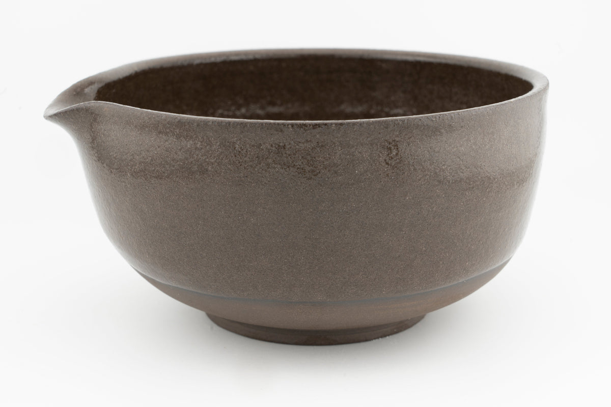 Matcha Set - Brown Stoneware | Bowl with Matching Whisk Holder | Chawan and Chasentate