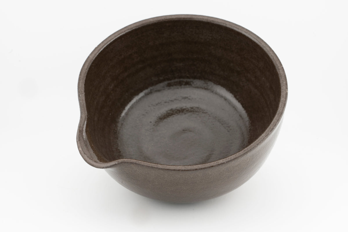 Bowl with optional Spout - Brown Stoneware - 5" or 6"