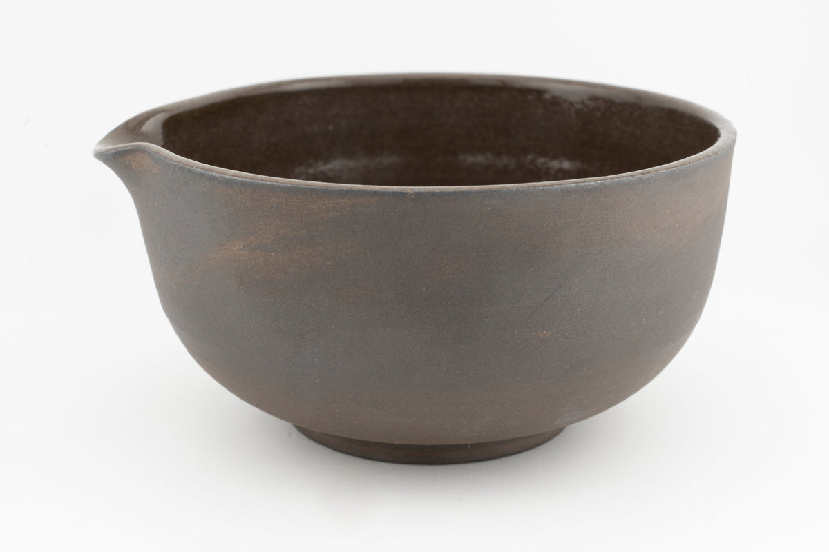 Bowl with optional Spout - Brown Stoneware - 5" or 6"