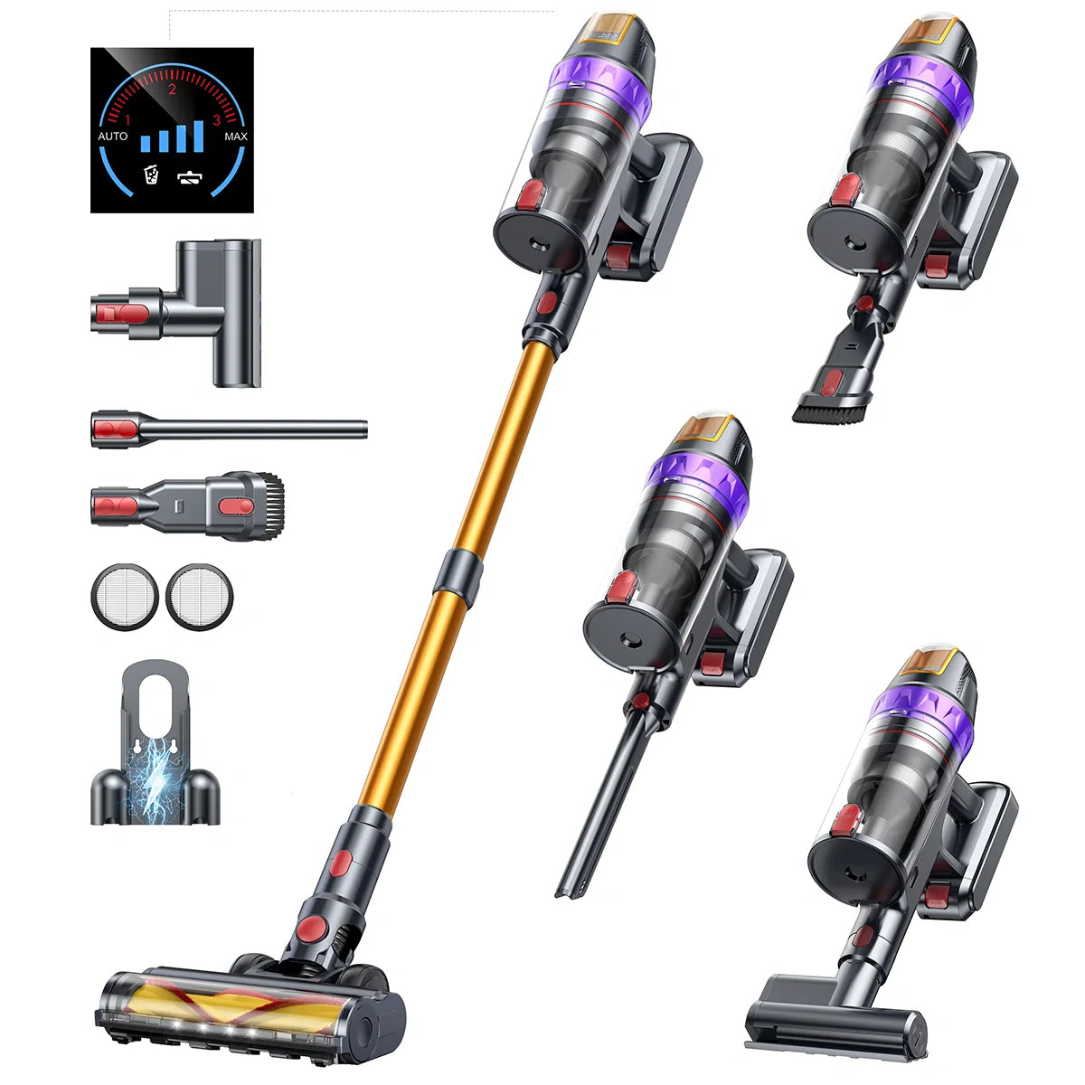 Buture VC90 Cordless Vacuum | 650W 55KPA, Auto Floor Detection