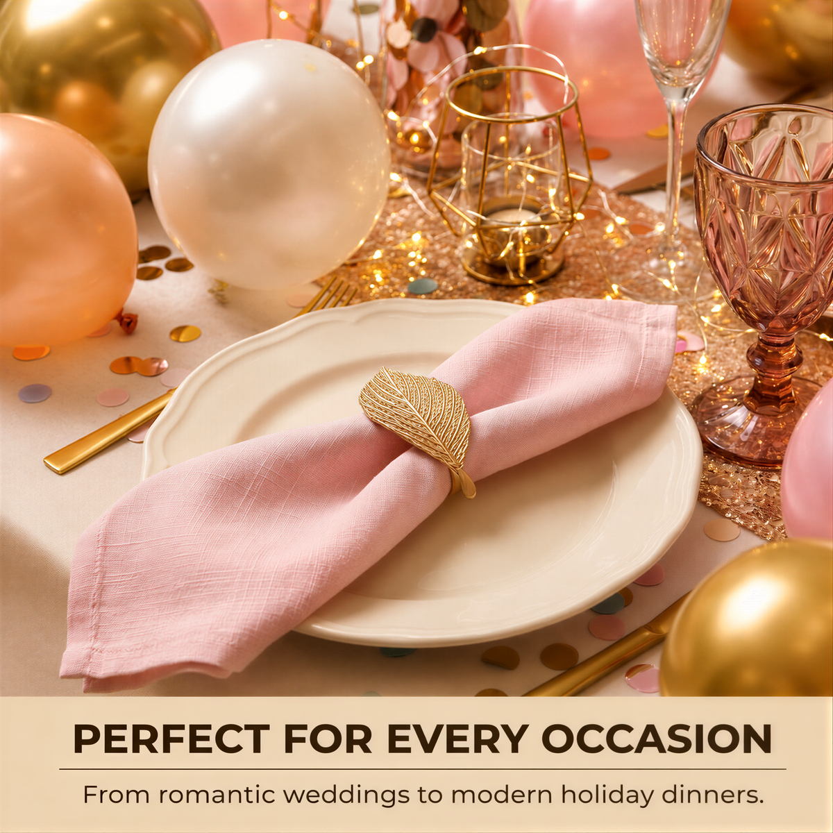 Gold Leaf Napkin Rings – Luxe Petal
