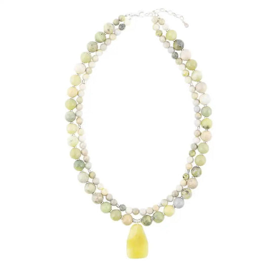 Chartruese Green Lemon Jade Statement Necklace Eco My Home Necklaces Barse Jewelry ecomyhome.store United States