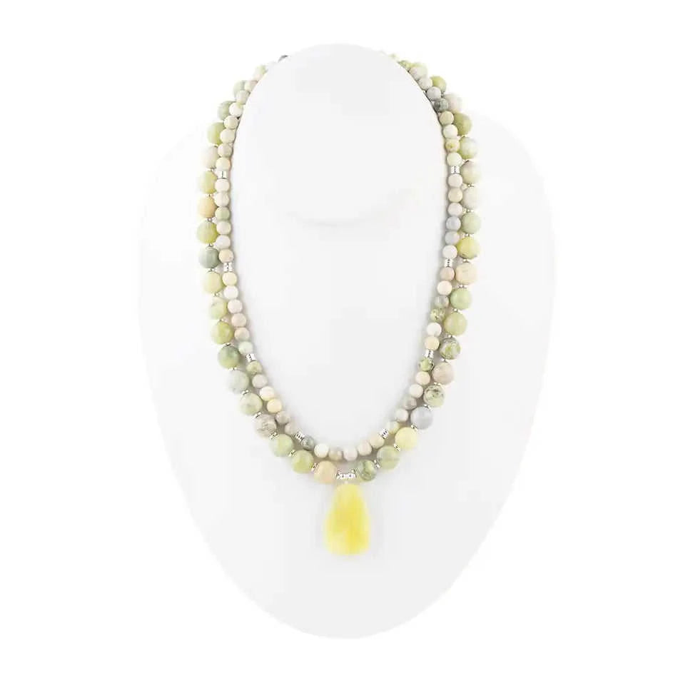 Chartruese Green Lemon Jade Statement Necklace Eco My Home Necklaces Barse Jewelry ecomyhome.store United States