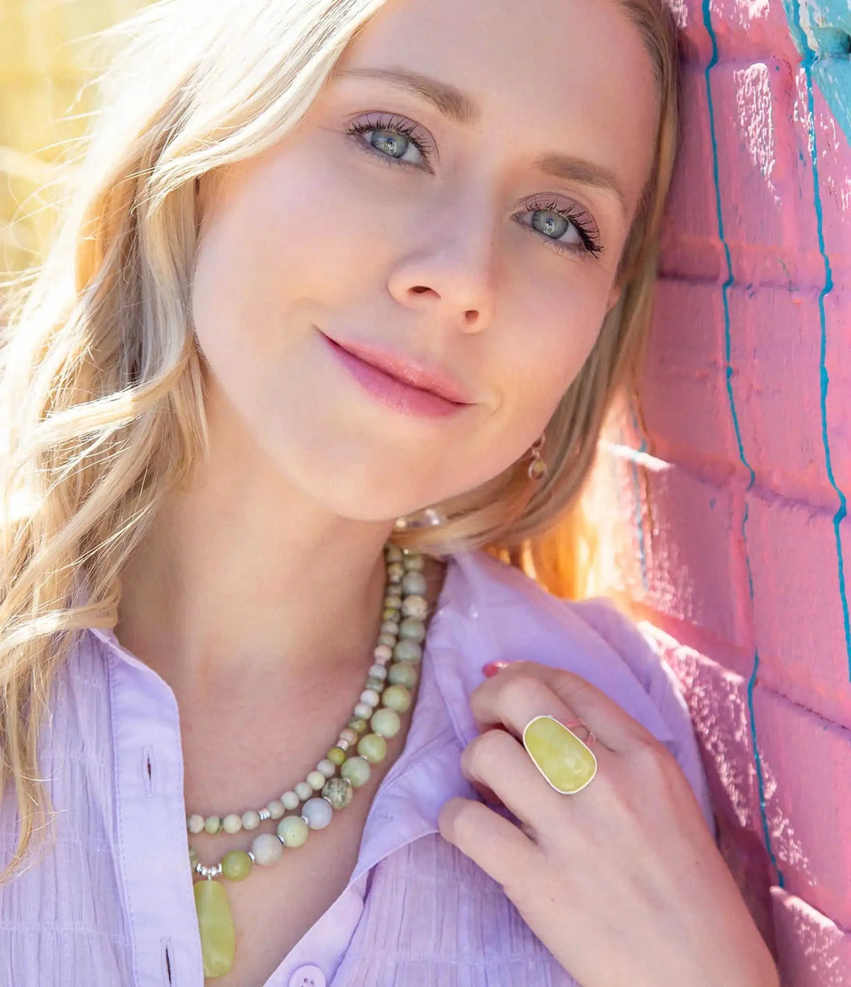 Chartruese Green Lemon Jade Statement Necklace Eco My Home Necklaces Barse Jewelry ecomyhome.store United States