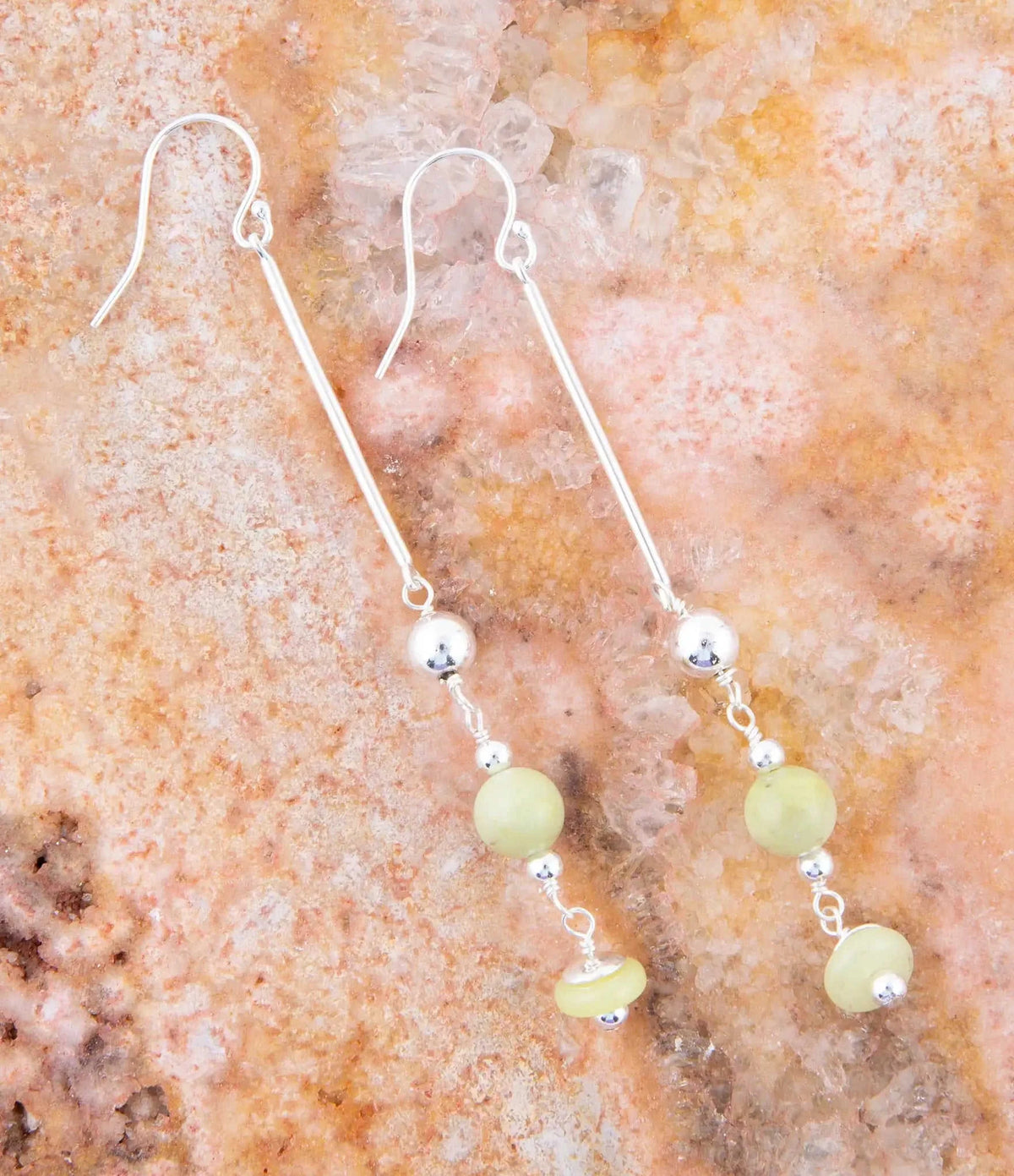 Chartruese Lemon Jade Linear Earrings Eco My Home Earrings Barse Jewelry ecomyhome.store United States