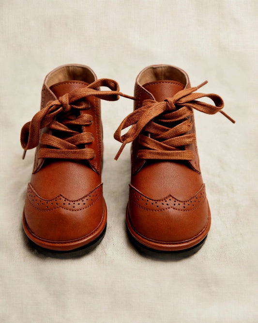 Waterproof Hand-Stitched Kids’ Boots with Flexible Sole |Chestnut