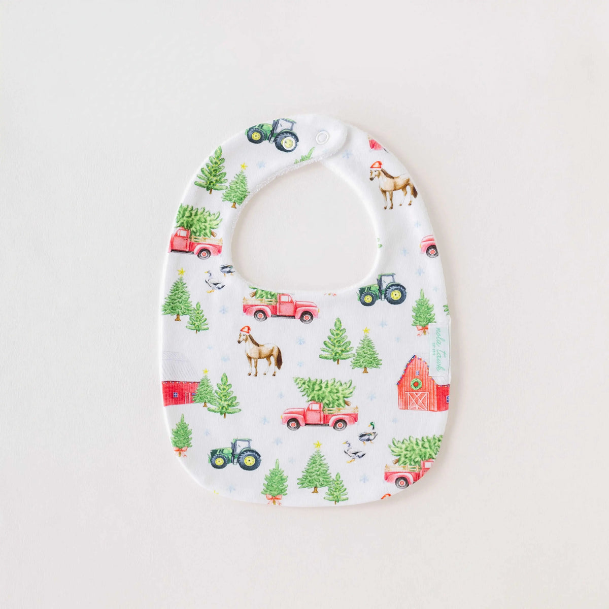 Christmas Tree Farm Organic Cotton Christmas Baby Bib Eco My Home Bib Nola Tawk ecomyhome.store United States