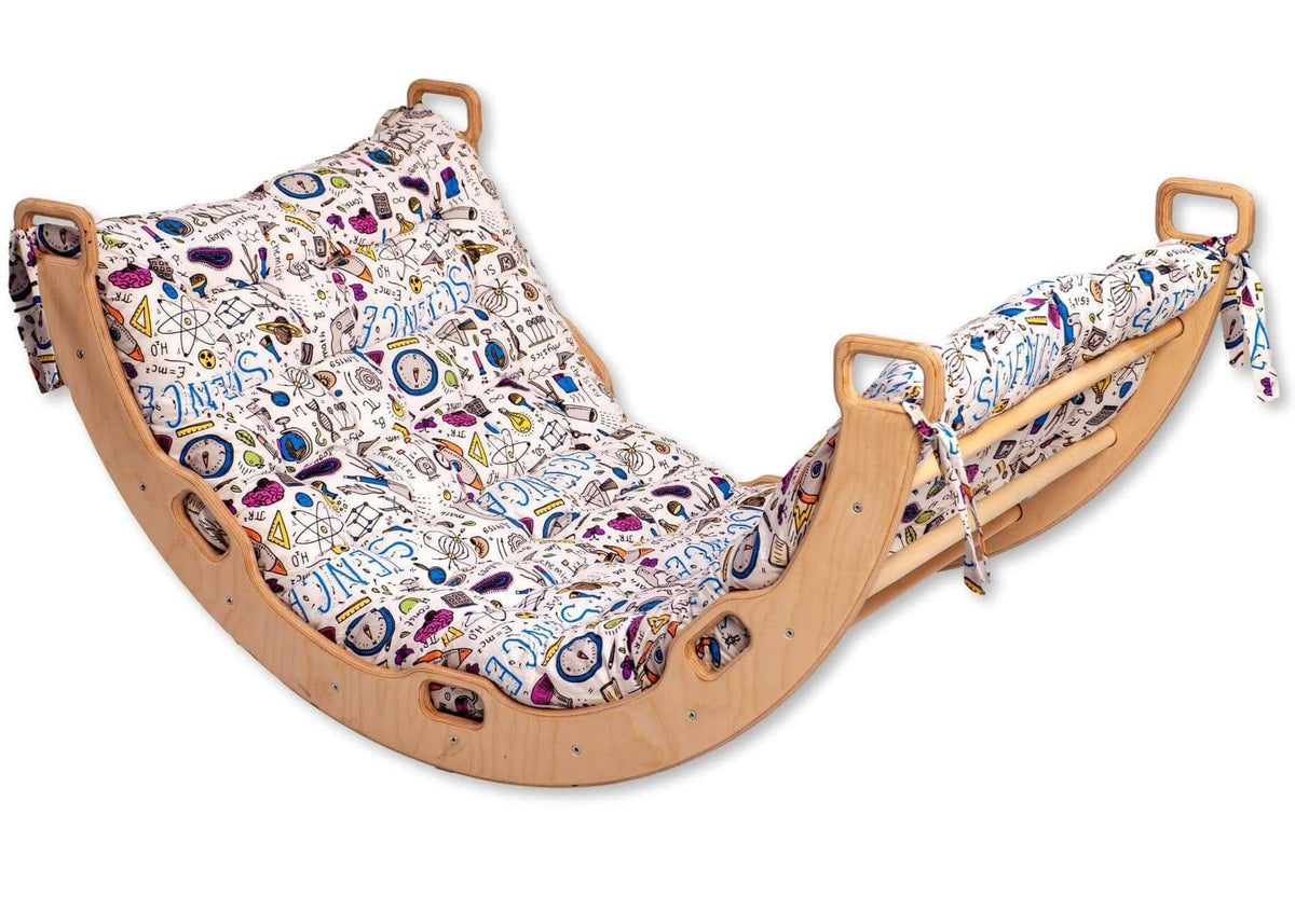 Large Montessori Climbing Arch & Rocker – Pillow Options