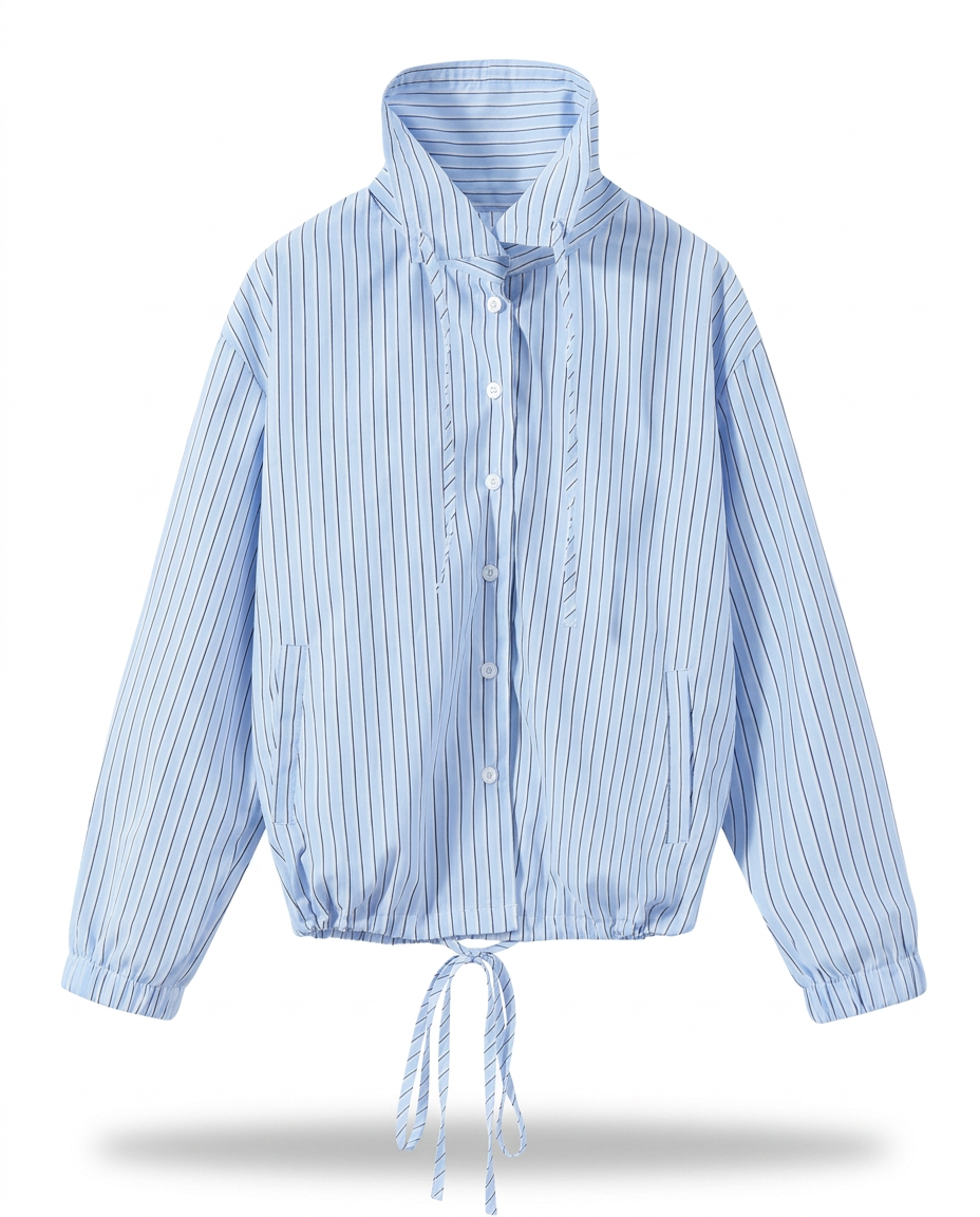 Refined Striped Drawstring Two-Piece Set