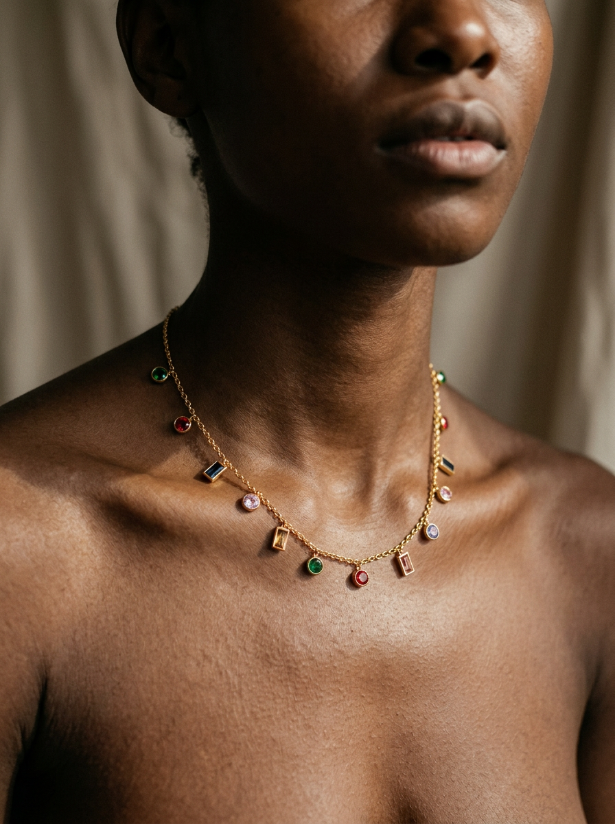 Vibrant Gold Crystal Statement Necklace