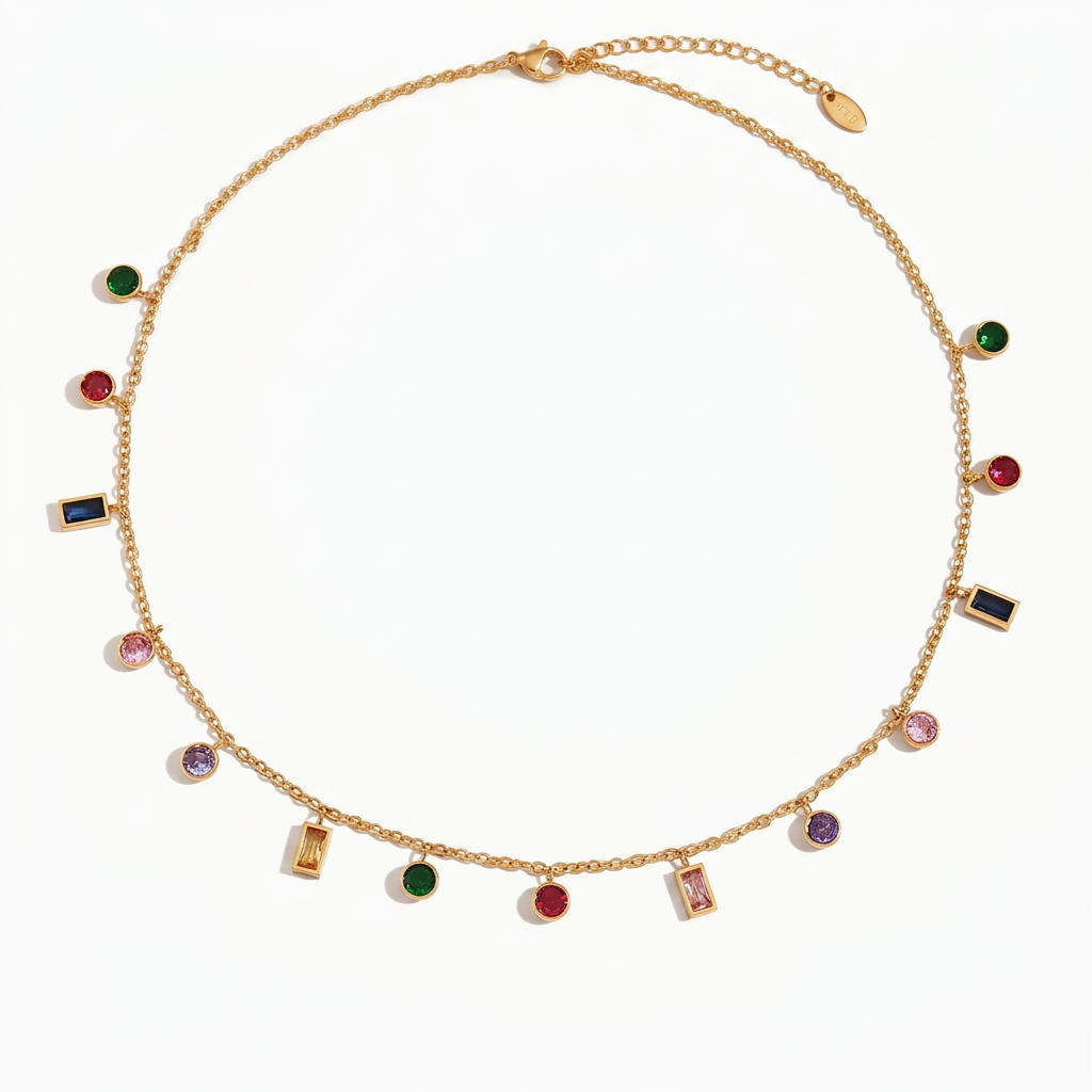Vibrant Gold Crystal Statement Necklace