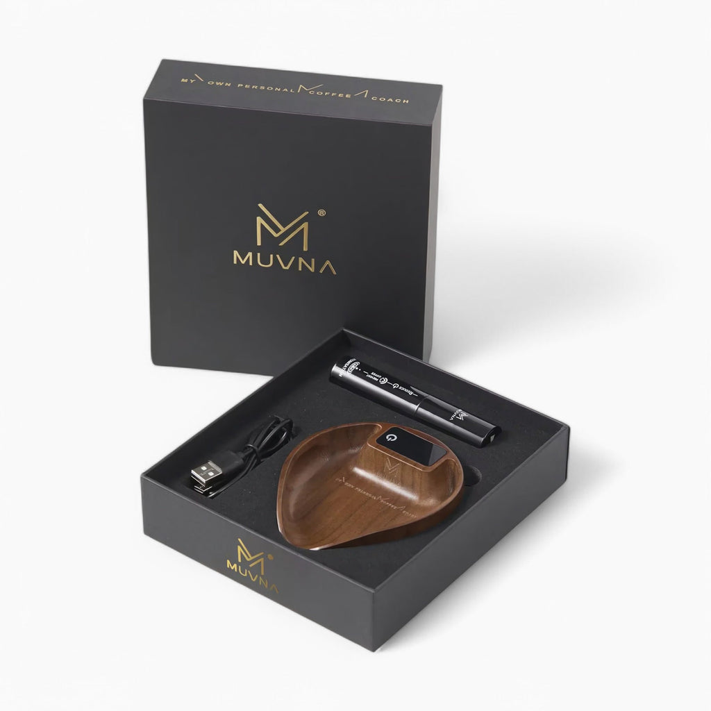 Electronic Walnut Coffee Scale With Leaf Shade