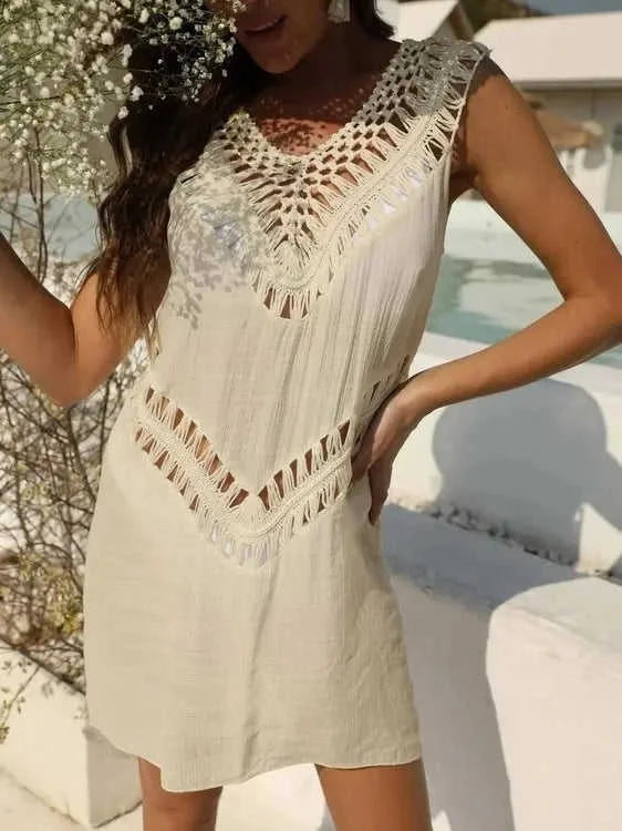 Crochet Cover Up Dress with Detailed Design for Effortless Summer Style Eco My Home  Salty Season LLC ecomyhome.store United States