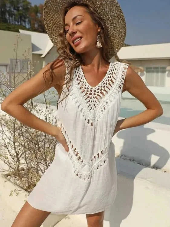Crochet Cover Up Dress with Detailed Design for Effortless Summer Style Eco My Home  Salty Season LLC ecomyhome.store United States