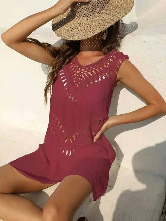 Crochet Cover Up Dress with Detailed Design for Effortless Summer Style Eco My Home  Salty Season LLC ecomyhome.store United States