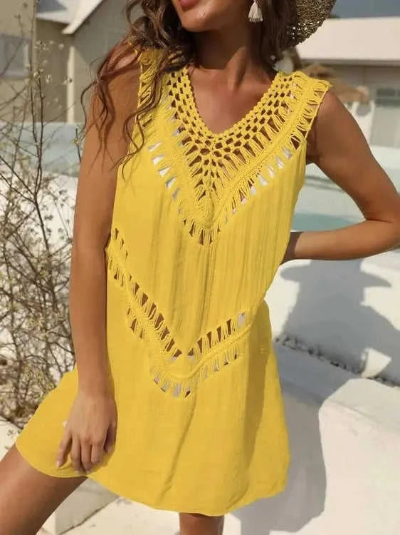Crochet Cover Up Dress with Detailed Design for Effortless Summer Style Eco My Home  Salty Season LLC ecomyhome.store United States