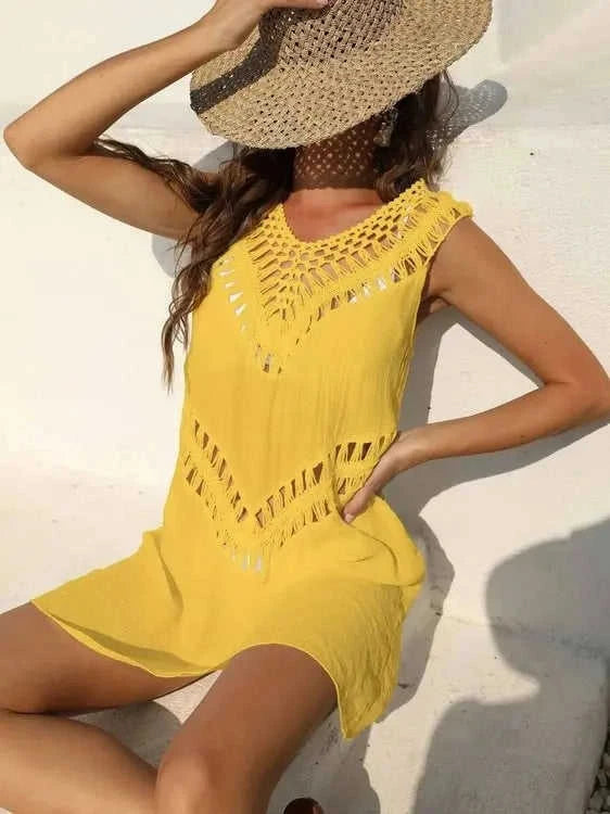 Crochet Cover Up Dress with Detailed Design for Effortless Summer Style Eco My Home  Salty Season LLC ecomyhome.store United States
