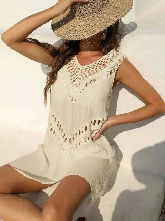 Crochet Cover Up Dress with Detailed Design for Effortless Summer Style Eco My Home  Salty Season LLC ecomyhome.store United States