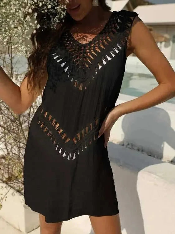 Crochet Cover Up Dress with Detailed Design for Effortless Summer Style Eco My Home  Salty Season LLC ecomyhome.store United States