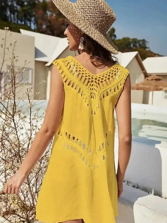 Crochet Cover Up Dress with Detailed Design for Effortless Summer Style Eco My Home  Salty Season LLC ecomyhome.store United States