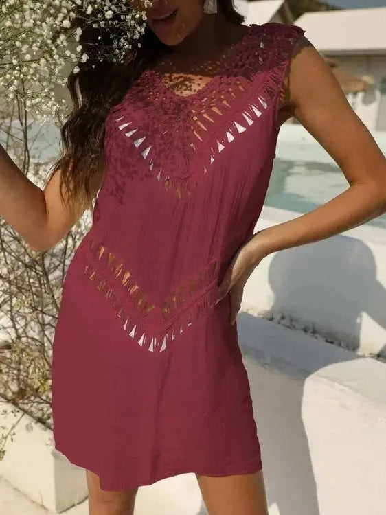 Crochet Cover Up Dress with Detailed Design for Effortless Summer Style Eco My Home  Salty Season LLC ecomyhome.store United States