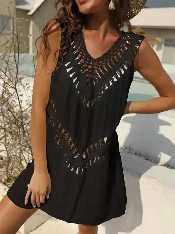 Crochet Cover Up Dress with Detailed Design for Effortless Summer Style Eco My Home  Salty Season LLC ecomyhome.store United States