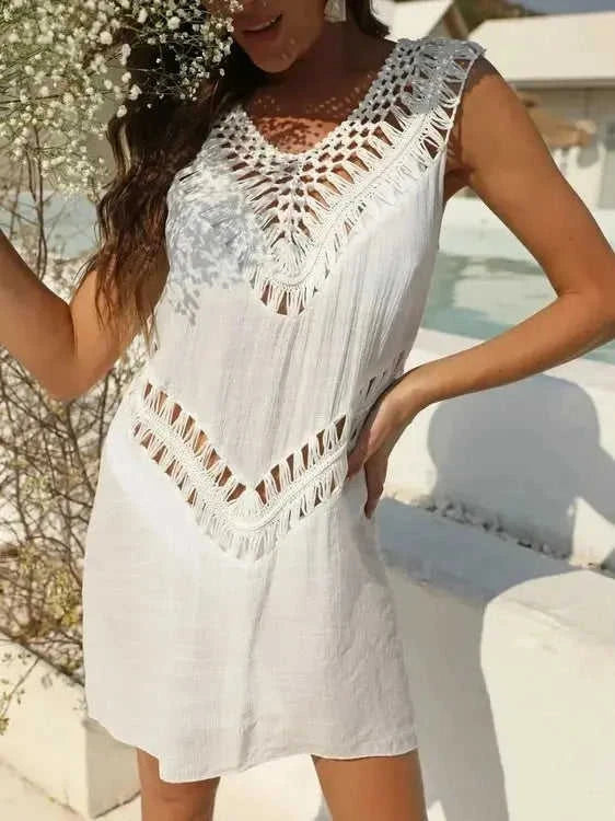 Crochet Cover Up Dress with Detailed Design for Effortless Summer Style Eco My Home  Salty Season LLC ecomyhome.store United States