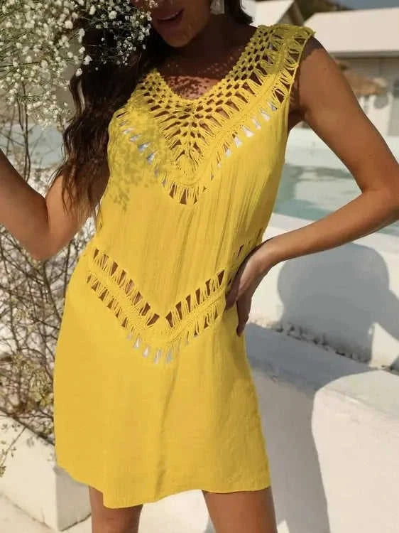 Crochet Cover Up Dress with Detailed Design for Effortless Summer Style Eco My Home  Salty Season LLC ecomyhome.store United States