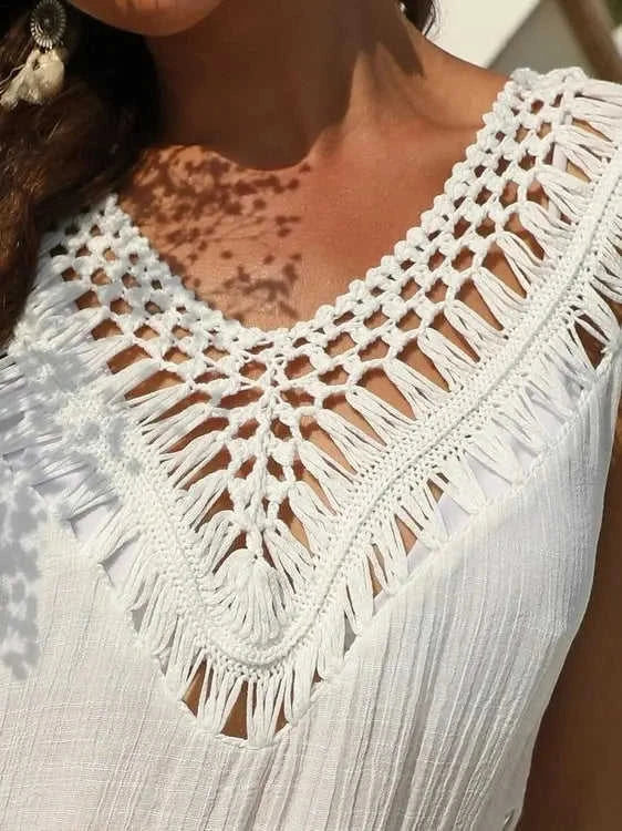 Crochet Cover Up Dress with Detailed Design for Effortless Summer Style Eco My Home  Salty Season LLC ecomyhome.store United States