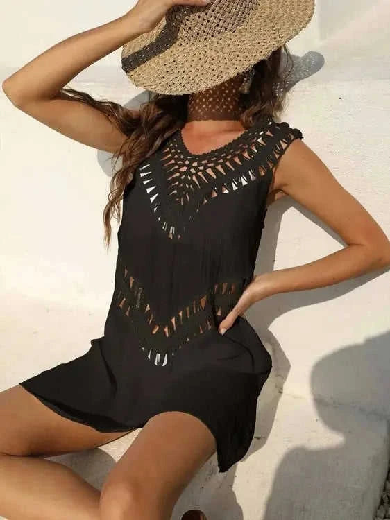Crochet Cover Up Dress with Detailed Design for Effortless Summer Style Eco My Home  Salty Season LLC ecomyhome.store United States