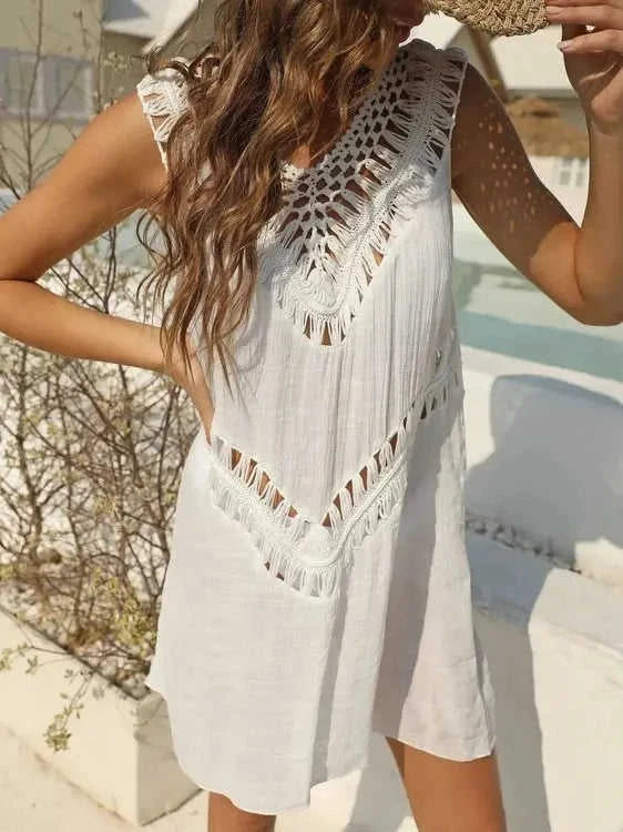 Crochet Cover Up Dress with Detailed Design for Effortless Summer Style Eco My Home  Salty Season LLC ecomyhome.store United States