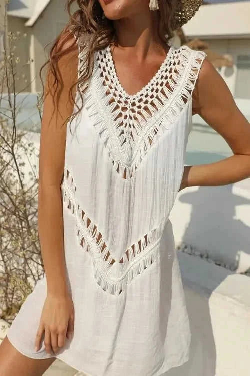 Crochet Cover Up Dress with Detailed Design for Effortless Summer Style Eco My Home  Salty Season LLC ecomyhome.store United States