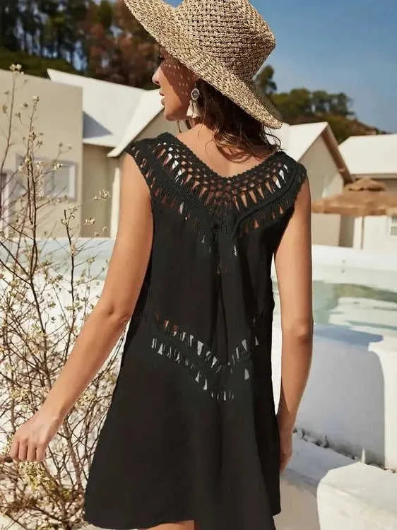 Crochet Cover Up Dress with Detailed Design for Effortless Summer Style Eco My Home  Salty Season LLC ecomyhome.store United States