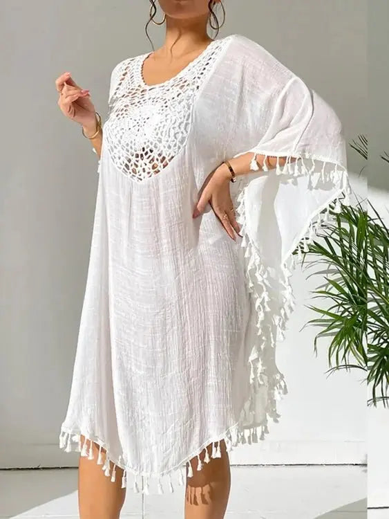 Tassel Cutout Cover-Up Dress for Effortless Summer Style