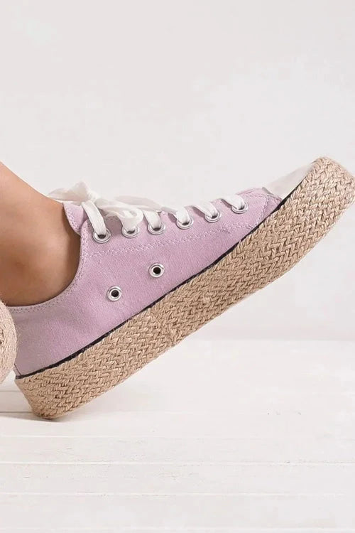 Beast Fashion Sneakers: Stylish Lace Up Woven Espadrille Sole Footwear
