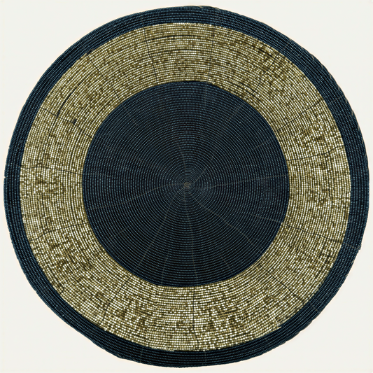 Round Beaded Placemats – Elegant Heat Resistant Table Mats Set for Dining