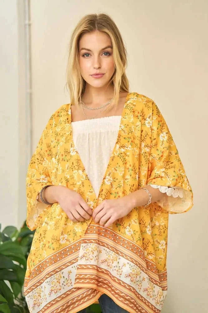 Davi & Dani Floral Kimono Cover Up - Short Sleeve Loose Fit Eco My Home  Salty Season LLC ecomyhome.store United States